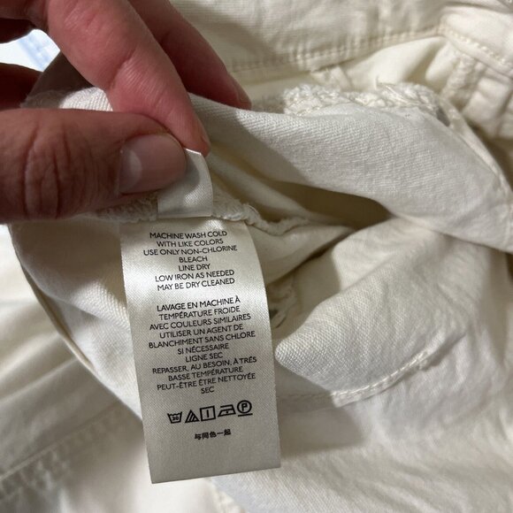 Anthropologie Maeve Cream-Coloured Utility Pants Womens Size 27 Cotton Casual - Picture 12 of 16